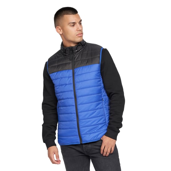 Crosshatch Mens Presnell High-Neck Gilet (Blue) - Image 1