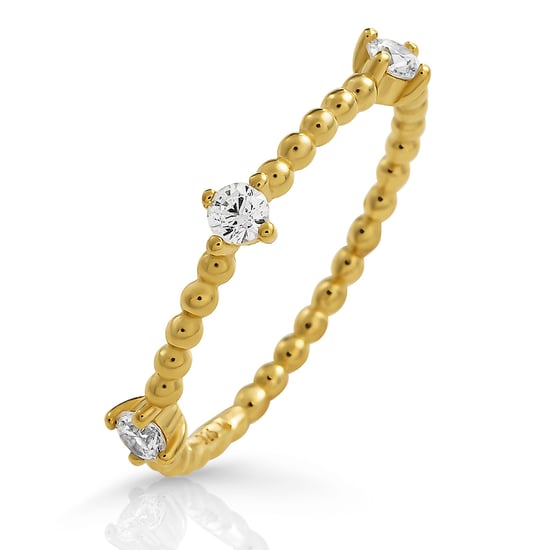 Orphelia 'Sparkle' Women's 925 Sterling Silver Ring - Gold ZR-7530/G - Image 1