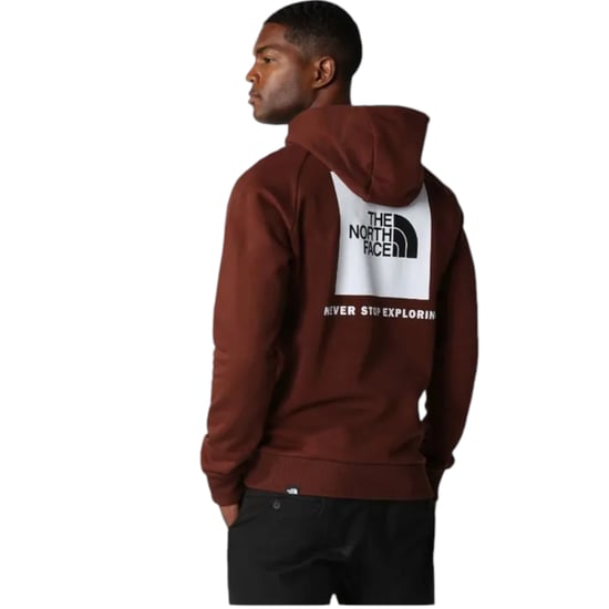 The North Face Mens Raglan Red Box Pullover Hoodie Brown