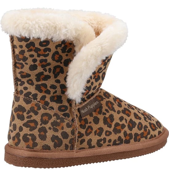 Hush Puppies Girls Ashlynn Leopard Print Suede Slippers (Leopard) - Image 2