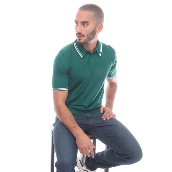 Men's Dolce And Gabbana Silk Polo Shirt in Green - Image 4