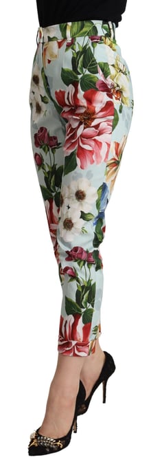 Pantalones Recortados Tapered de Cintura Alta con Estampado Floral - Image 2