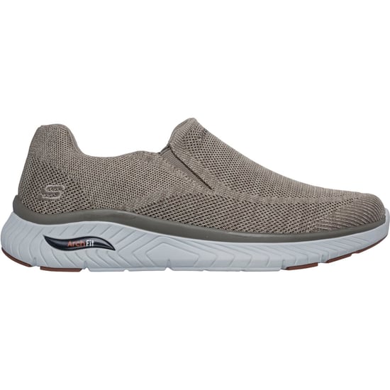 Skechers Arch Fit Crosser Locke Polyester Men's Taupe Trainers - Image 2