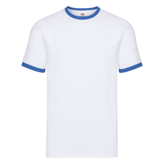 Fruit of the Loom Mens Ringer Contrast T-Shirt (White/Royal Blue) - Image 1
