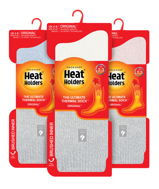 HEAT HOLDERS - 3 Pack Multipack Ladies Insulated Thermal Socks for Winter - Plain H&T - Image 2