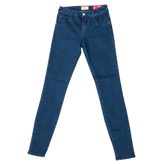 Long denim pants with skinny cut hems 10DB50154 woman