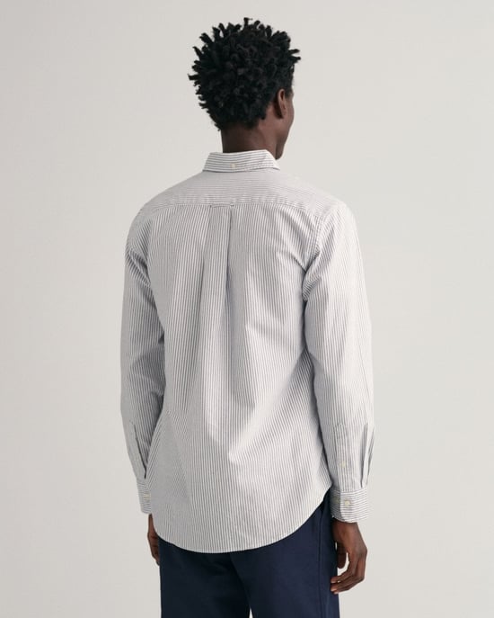 GANT Mens Regular Fit Long Sleeve Oxford Banker Stripe Shirt - Image 2