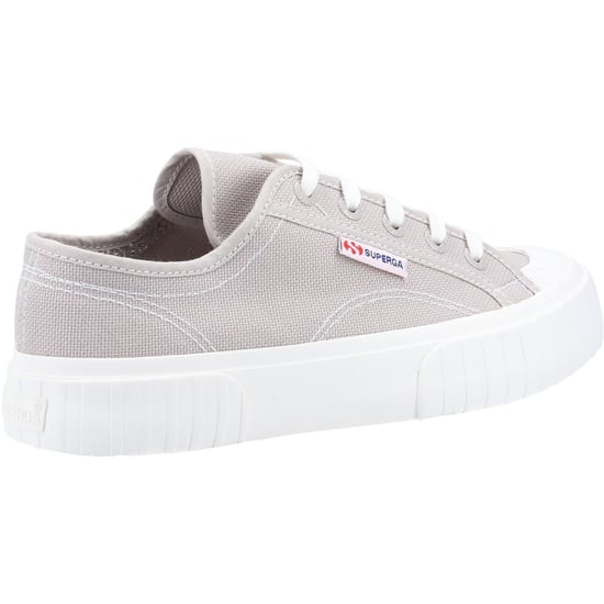 Superga 2630 Stripe 100% Cotton Women's Grey Colomba Trainers - Image 2
