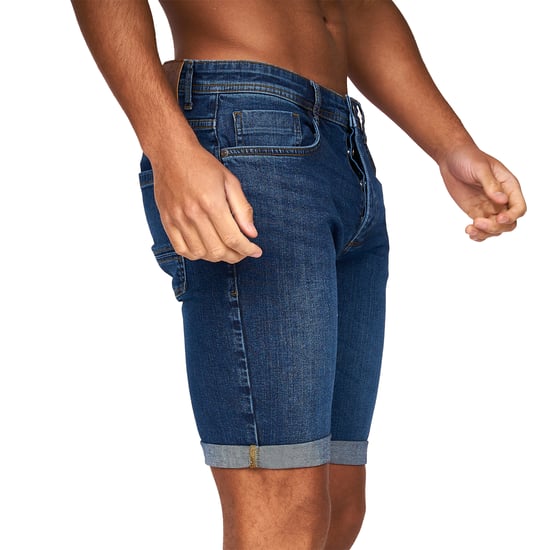 Crosshatch Mens Tadcaster Denim Shorts (Mid Wash) - Image 4