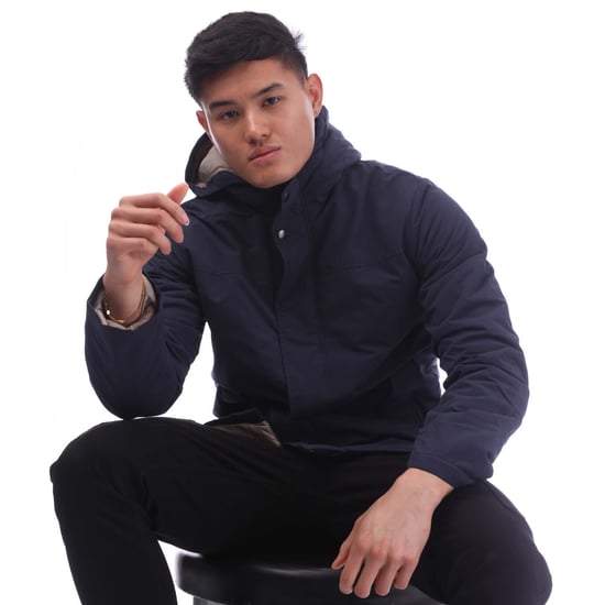 Men's Jack and Jones Fen Parka Jacket in Navy - Image 4