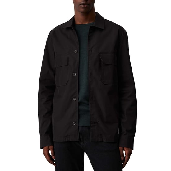 Men's Calvin Klein Boxy Twill Overshirt in Black