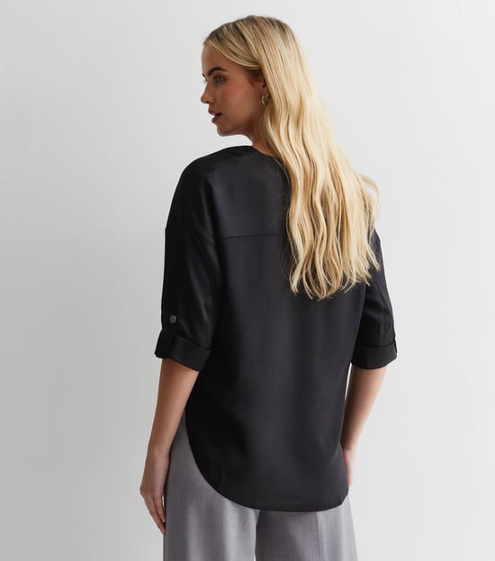 V Neckline Button Up Oversized Top
