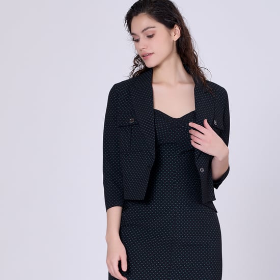 Safari pockets crop jacket with dots print - Image 2