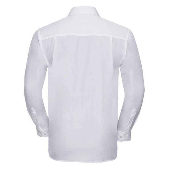 Russell Collection Mens Poplin Easy-Care Long-Sleeved Formal Shirt (White) - Image 2