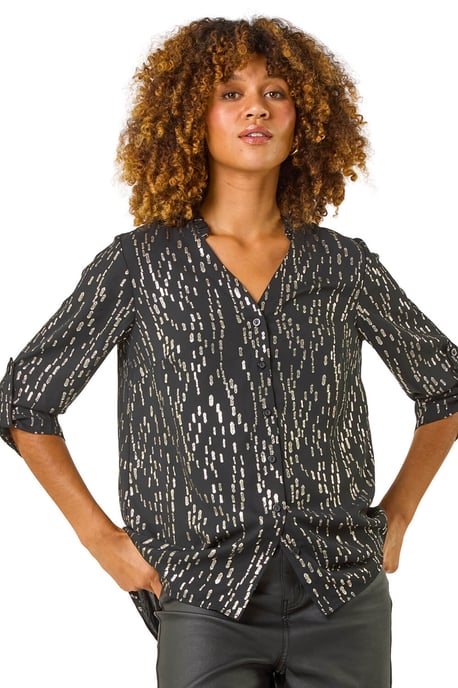 Dotted Foil Blouse