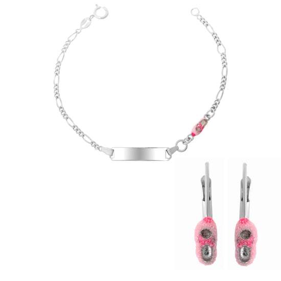 Orphelia 'Megane' Child's 925 Sterling Silver Set: Bracelet + Earrings - Silver SET-7136 - Image 1