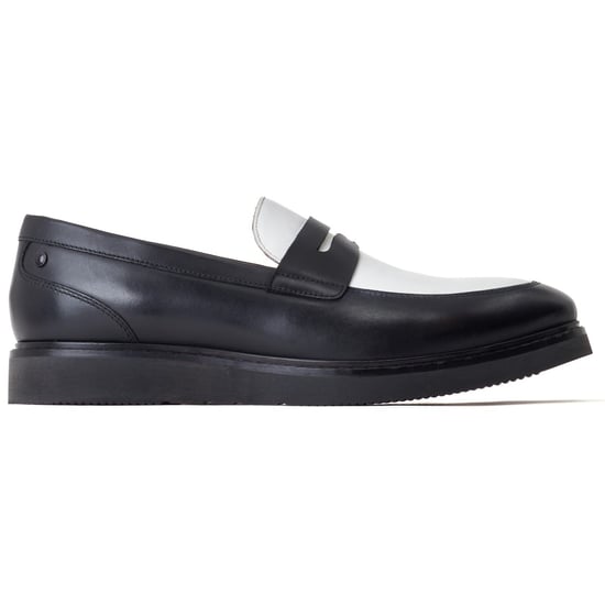 Base London Sid Leather Men's Black/White Loafers - Image 5