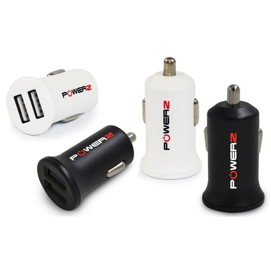 Powerz 2.4Amp Dual USB Port Car Charger - White