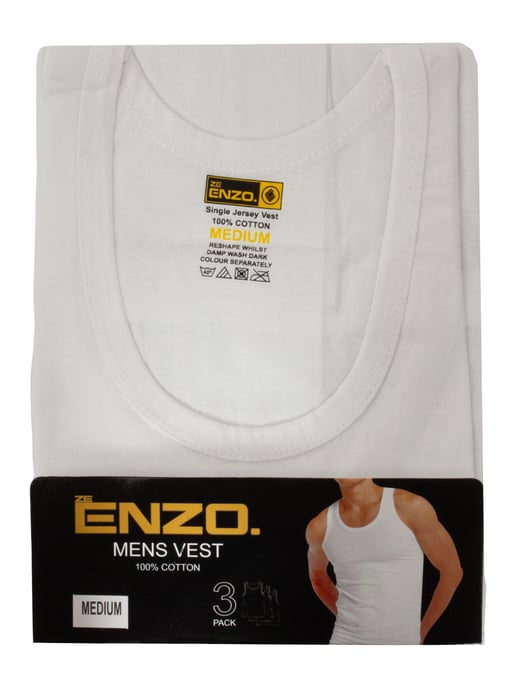Enzo | Pack de 3 chalecos para hombre - Blanco - Image 5