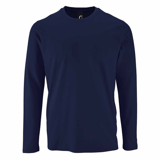 SOLS Mens Imperial Long Sleeve T-Shirt (French Navy) - Image 1