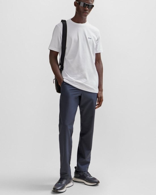 BOSS Green Tee Mens Stretch Cotton T-Shirt with Contrast Logo NOS - Image 3