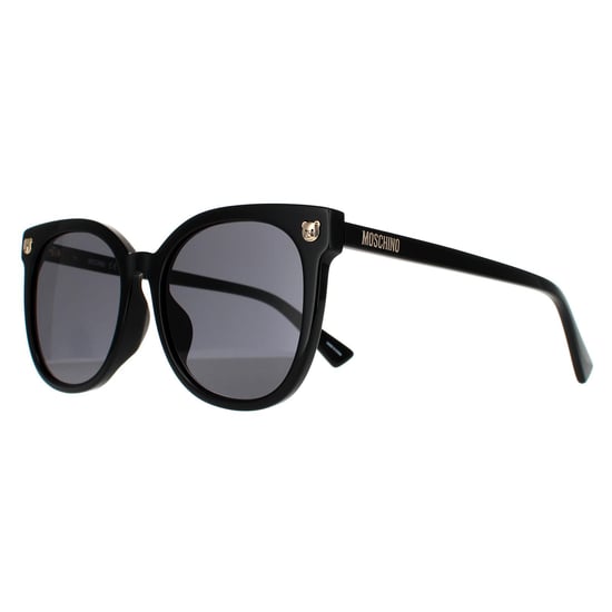 Gafas de sol unisex cuadradas Moschino negras y grises - Image 2