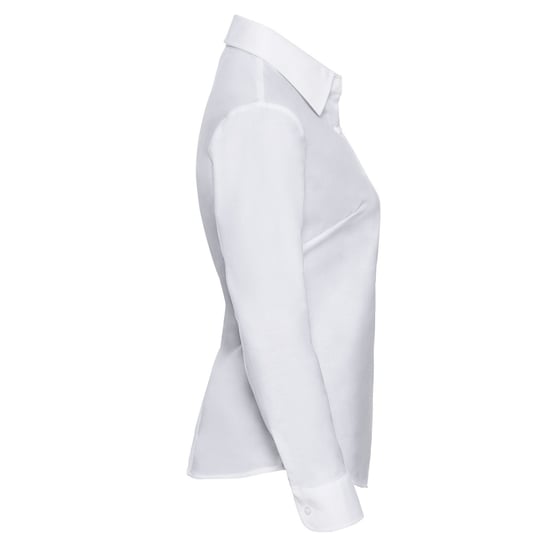 Russell Collection Womens/Ladies Oxford Easy-Care Long-Sleeved Shirt (White) - Image 3