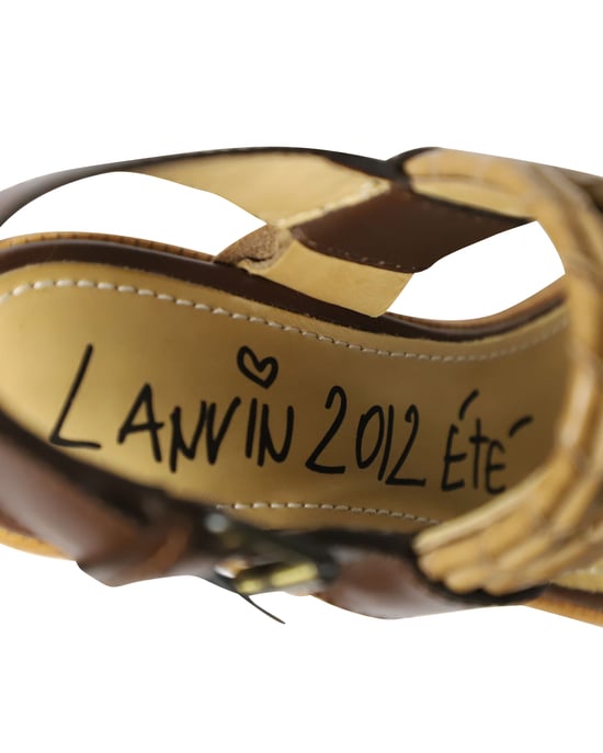 Lanvin Wooden Heels in Brown Leather - Image 6