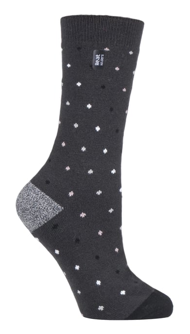 Heat Holders - Calcetines térmicos de mujer Ultra Lite con diseño de hilo interior cepillado - Charcoal Spots (Berry) - Image 1