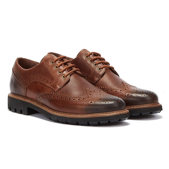 Clarks Batcombe Wing Mens Dark Tan Shoes - Image 1