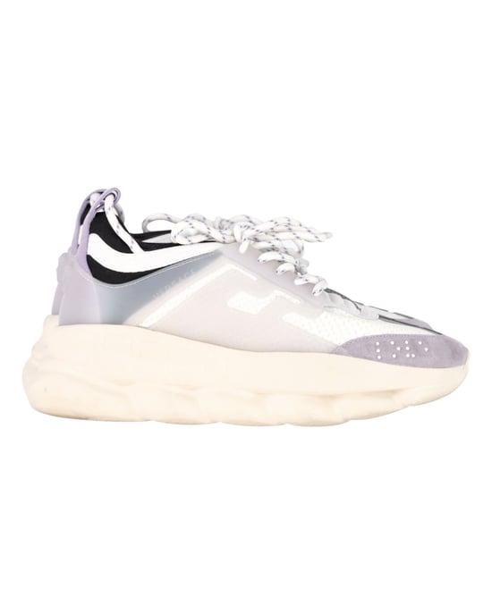 Versace Chain Reaction Sneakers in White Leather - Image 1