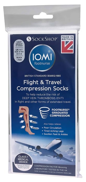 IOMI - Calcetines de vuelo de compresión graduada de 18 mmHg para mujeres para TVP - Image 2