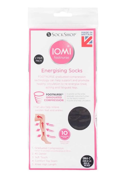 2 pares de calcetines energéticos de compresión hasta la rodilla de 40 deniers para mujer - Image 2