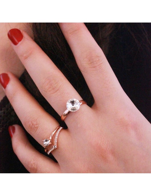 Anillo Acacia - Oro rosa y Cristal - Image 2