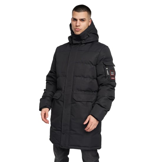 Crosshatch Mens Milwaka Long Padded Jacket (Black) - Image 1