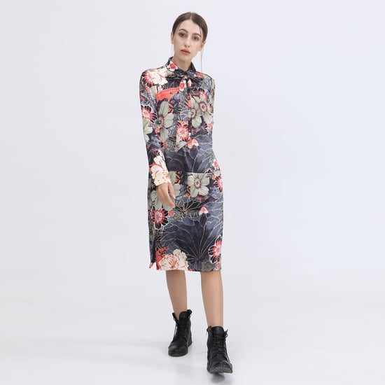 Floral macro print shirt dress - Image 1