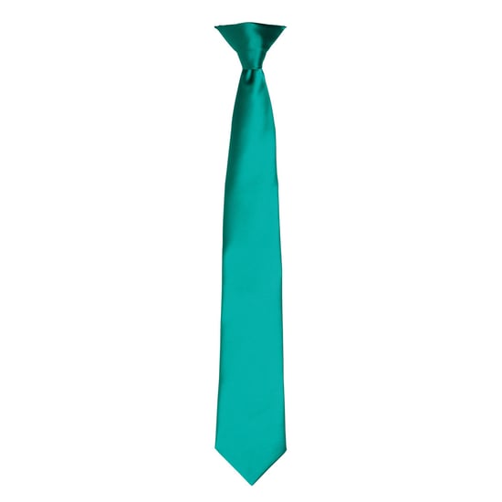 Premier Colours Mens Satin Clip Tie (Emerald) - Image 1