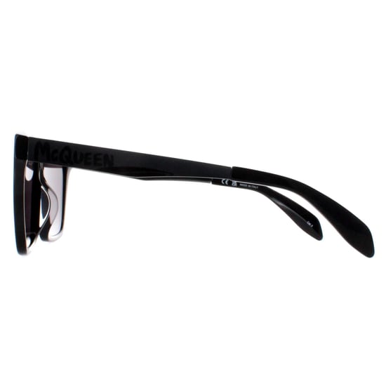 Alexander McQueen Square Mens Shiny Black and Dark Chrome Grey AM0352S