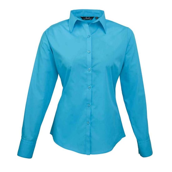 Premier Womens/Ladies Long-Sleeved Shirt (Turquoise) - Image 1