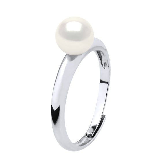 Rush Ring Adjustable Freshwater Pearl Round 6-7 mm White 925