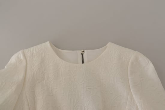 Vestido de mujer midi florido de brocado jacquard blanco de Dolce & Gabbana - Image 5