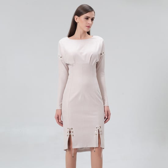 Hem lacing straight dress - Image 2