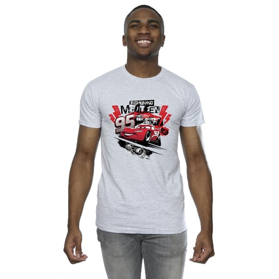 Disney Mens Cars Lightning McQueen Collage T-Shirt (Sports Grey)