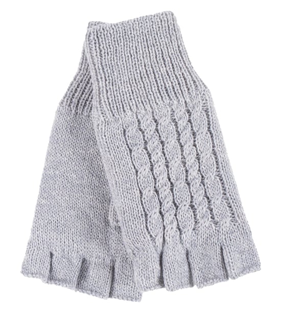 CALEFACTORES - Guantes térmicos de invierno sin dedos de punto por cable para mujer - Image 1