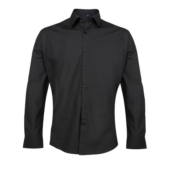 Premier Supreme Heavier Weight Poplin Long Sleeve Work Shirt (Black) - Image 1