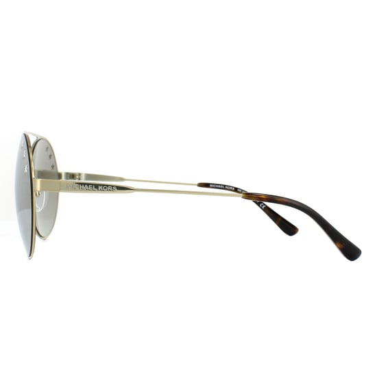 Michael Kors Sunglasses Cabo MK1027 11936G Pale Gold Tone Silver Mirror