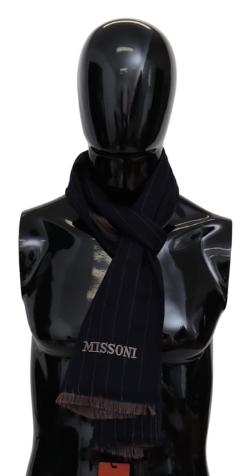 Bufanda unisex de cuello de lana marrón para hombre de Missoni - Image 1