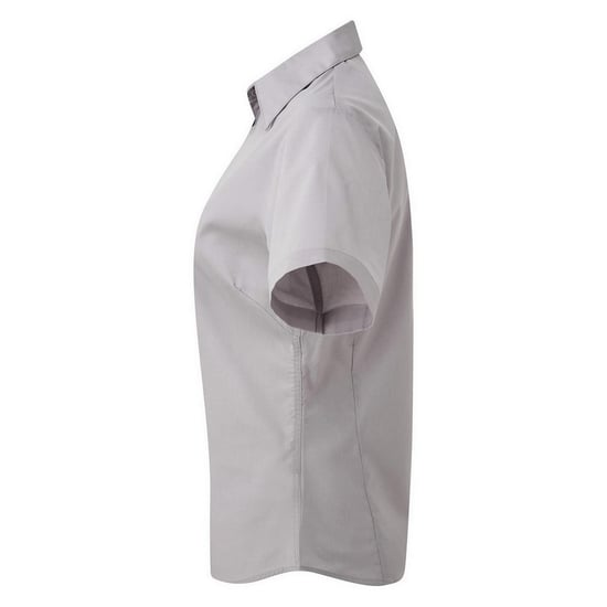 Premier Short Sleeve Poplin Blouse / Plain Work Shirt (Silver) - Image 3