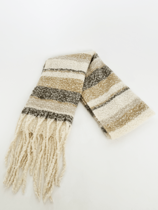 Soft Neutral Striped Scarf