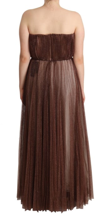 Vestido Maxi de Poliéster Metálico Bronce de Dolce & Gabbana para Mujer - Image 4